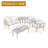 Junco Teak Outdoor Four-person Patio Set with Cushions and Two Tables-892041923-892041920