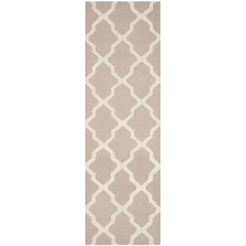 Darbonne Geometric Wool Hand Woven Area Rug, Runner 76 x 244 cm