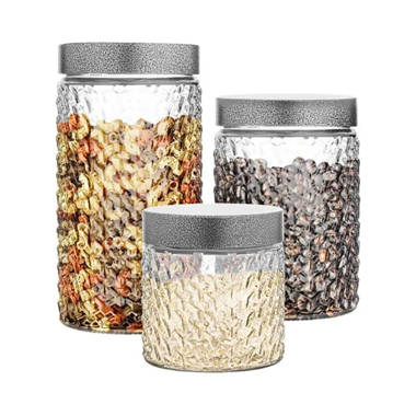 4 Piece Kitchen Canister Set Rebrilliant Color: Rose Gold