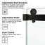 66 po x 66 po, porte de douche coulissante double sans cadre, porte de douche double, verre trempé de 3/8 po (10 mm), acier inoxydable-129435201