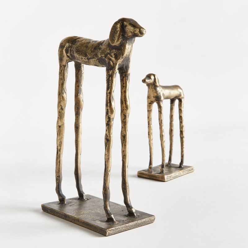 Two Hounds Set Of 2, Gold