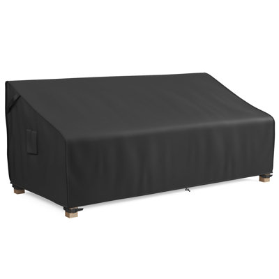 3-Seater Outdoor Couch Cover, Patio Furniture Covers Waterproof, Fits Up To 88W X 40D X 35H Inches, With Air Vent And Handles, Black