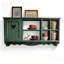 Étagère murale de rangement en bois massif vert olive avec découpe en forme de cœur