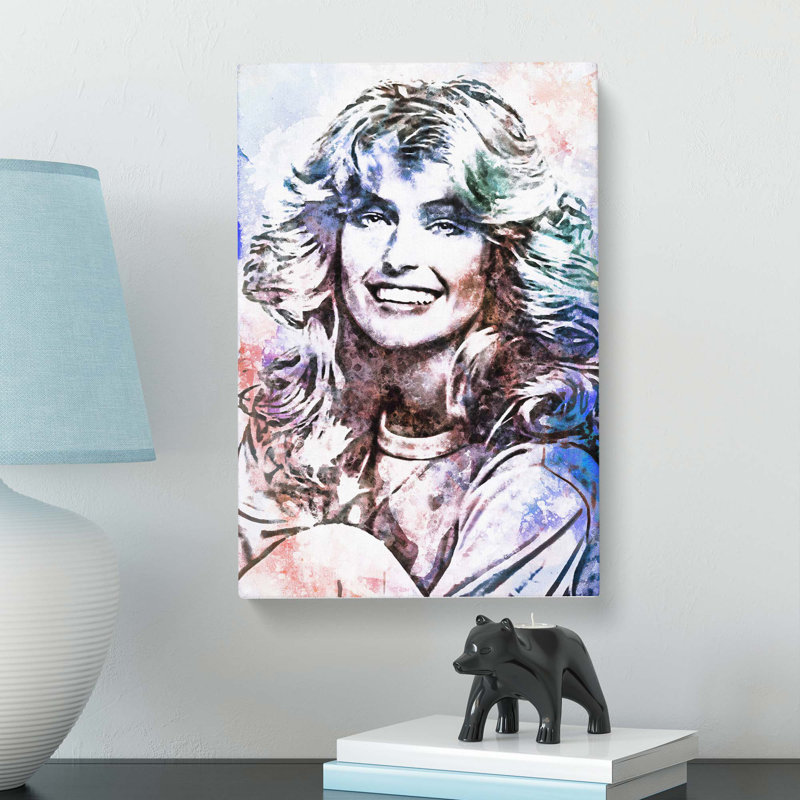 Farrah Fawcett in Abstract - Wrapped Canvas, 60cm H x 40cm W x 3cm D