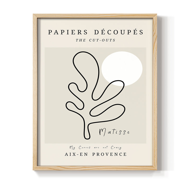Matisse CECL XXIV, reproduction d'art encadrée - bois massif, H 11 po x l 9 po, Naturel