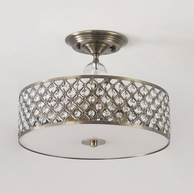 Salas Semi Flush Mount, Antique Brass