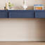 Console moderne avec 2 tiroirs de rangement, table d'entrée cannelée à silhouette arrondie pour le couloir du salon et du vestibule (bleu marine)-496633334