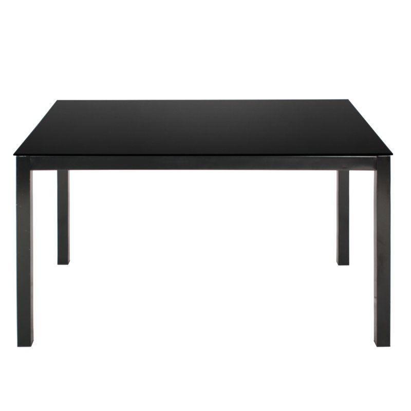 Table de salle à manger en verre trempé en métal Latitude Run® Elliott