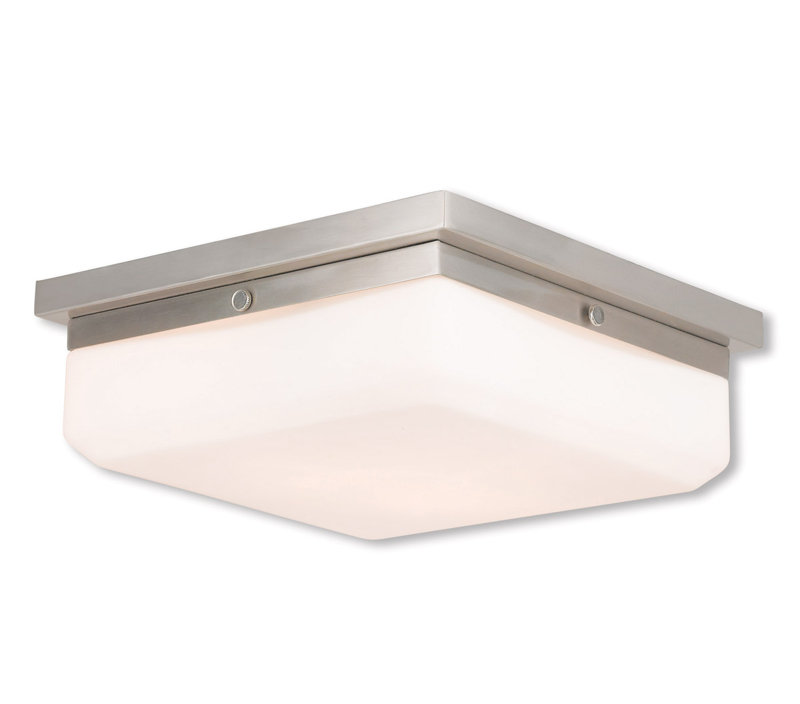 11" Wall Sconce/Semi Flush with White Glass Shade: Elegant and Inviting Lighting, Brushed Nickel