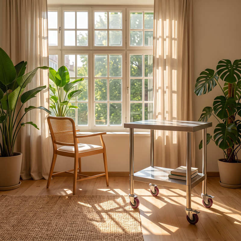 Stainless Steel Top End Table
