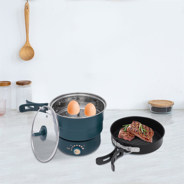 Portable Electric Hot Pot with Foldable Handleswhite/Green SUNYOU Finish: Green