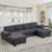 Upholstered Double Chaise Pull-out Sleeper Sectional with Storage-284499121