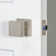 Viaggio Quadrato Linen Rosette Privacy With Quadrato Brass Knob In Titanium Grey