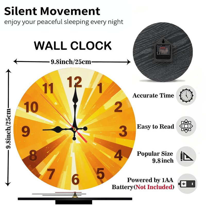Horloge murale Sunburst
