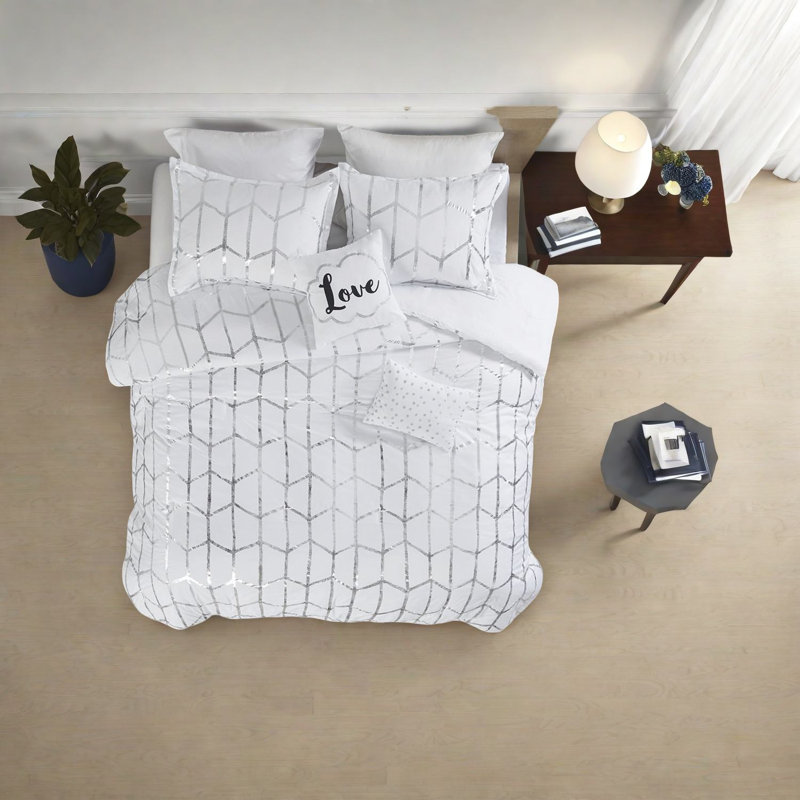 Ensembles de literie de qualité supérieure simple TG, polyester confortable avec imprimé métallique moderne