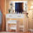 Makeup Vanity Desk with Lighted Mirror & Power Outlet, Makeup Vanity with stool-2085704640