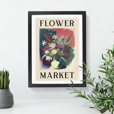 Antique Flower Market Exhibition No.7 - Framed Print