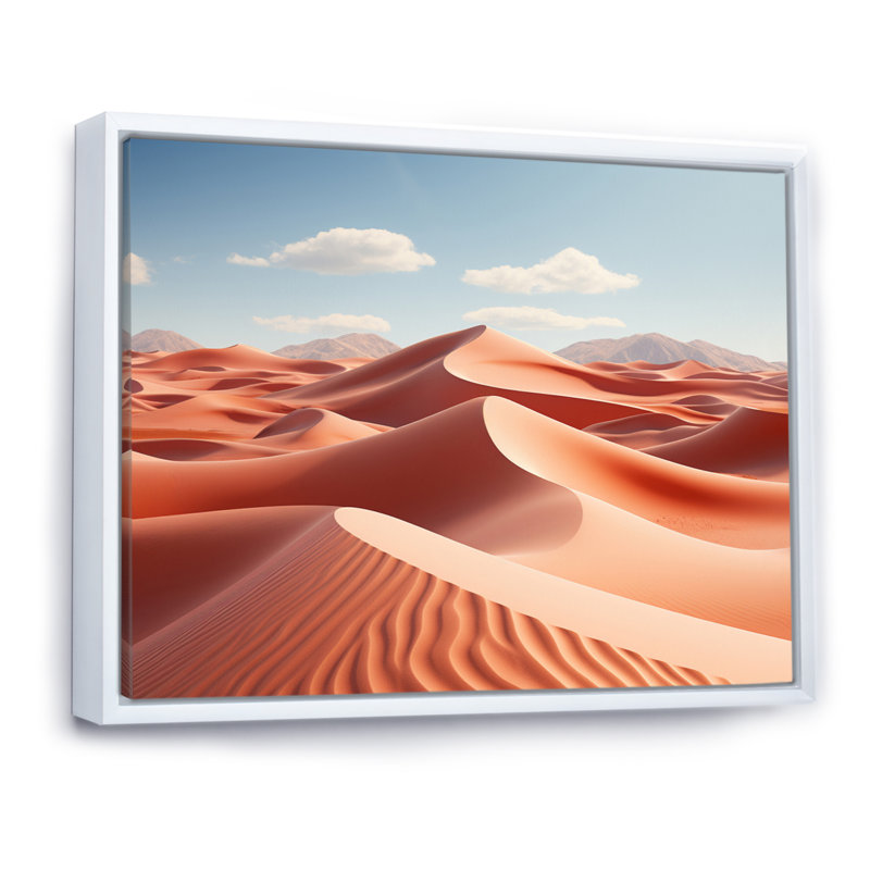 Desert Infinity Dunes II sur toile, H 16 po x l 32 po x P 1 po, Cadre flottant blanc