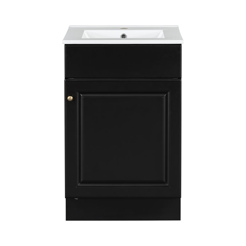 20" Bathroom Vanity With Sink, Black