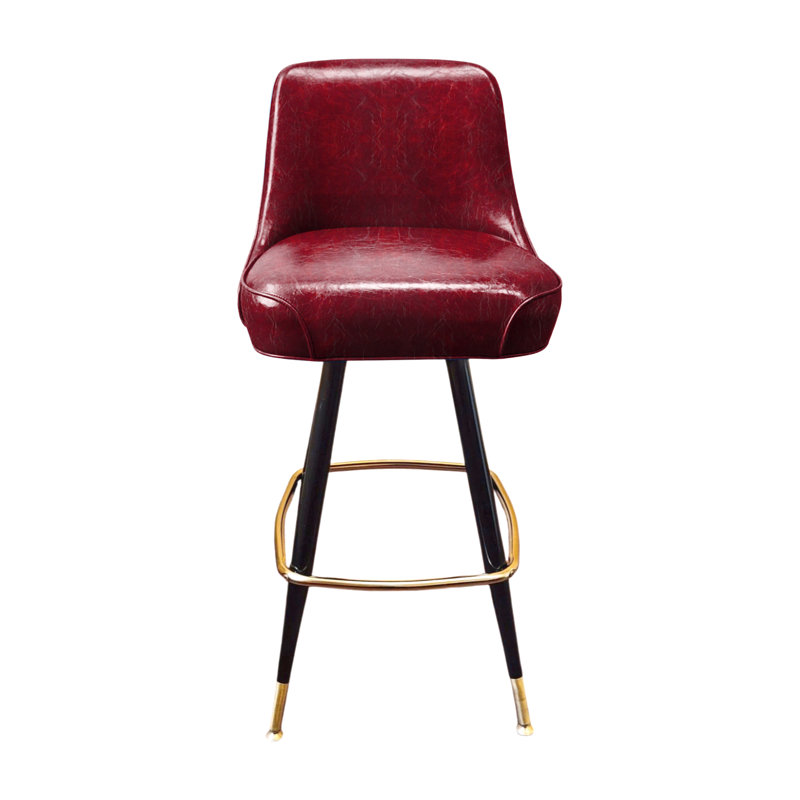 Tabouret de bar pivotant capitonné, Rouge