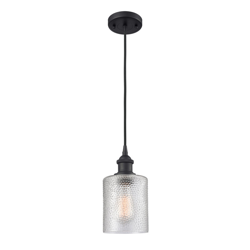 Leilani 1 - Light Single Pendant, Matte Black, 3.5 Watt Vintage LED Bulb, 3.75" H x 5" W x 5" D