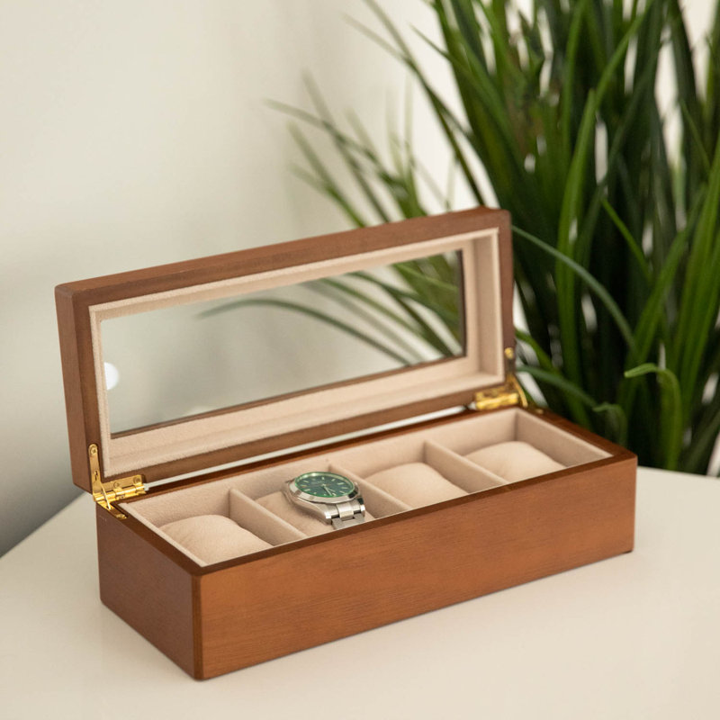 Boîte à montre en bois 4, Brun