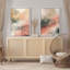 Coups de peinture abstraits, modernes et lumineux, grunge, vert, peinture encadrée, salon-101791616-101791619