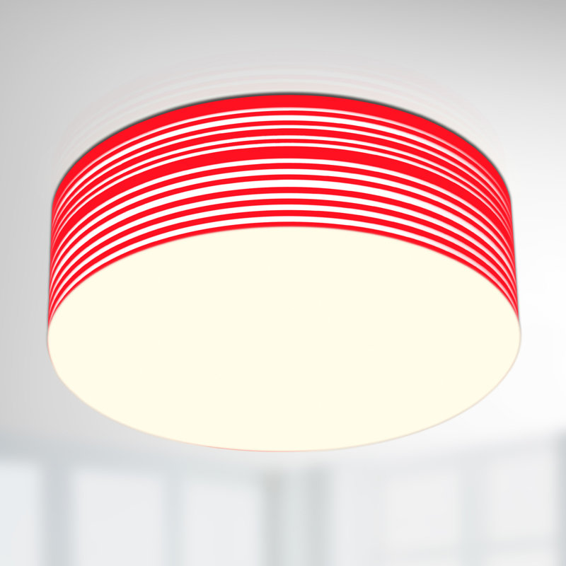 Plafonnier semi-encastré 1 lumière DEL Ara-Oluwa, H 7,45 po x l 17,72 po x P 17,72 po, Rouge