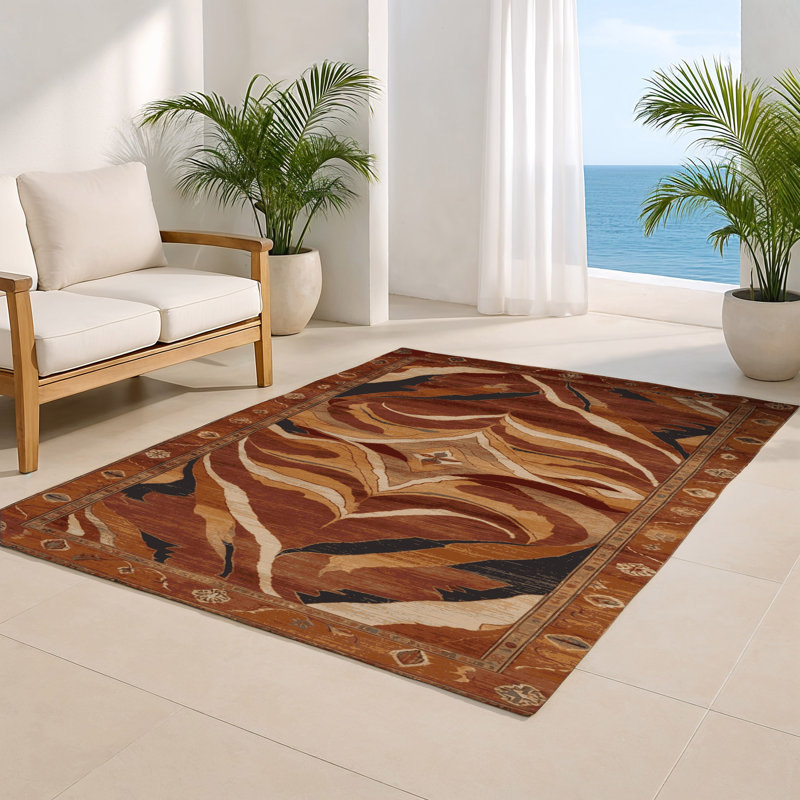 Persian Brown Indoor and Outdoor Area Rug, Rectangle 2' x 3'