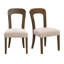 Ensemble de 2 chaises de salle à manger rembourrées avec sièges en tissu et pieds en bois d'hévéa brun clair, capacité de poids de 330 lb-2043440994-2043440995