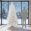 Arbre de Noël artificiel enneigé 7,5 pi avec lumières DEL blanc chaud et multicolores, branches articulées pour une installation facile et attrait hivernal réaliste-1966240415-1966240403-1966240400