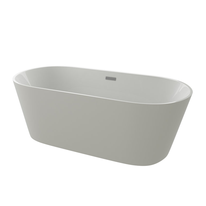 Contemporary-Modern 67'' x 32'' Soaking Acrylic Bathtub
