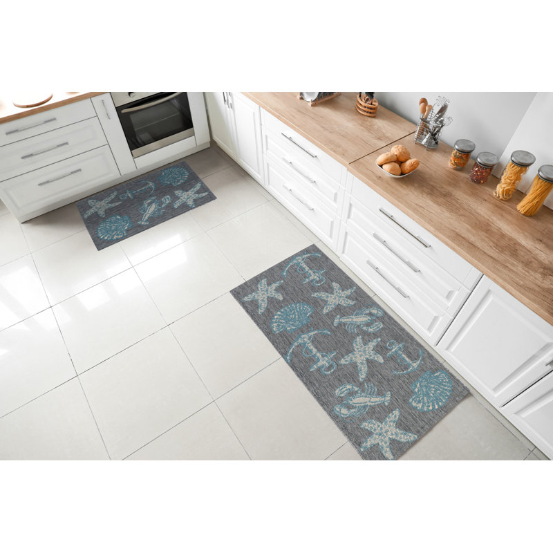 Tapis intérieur / extérieur gris Hodgins, Tapis de couloir 2 pi 7 po x 6 pi 6 po