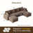 141'' Modern Chenille U-Shaped Modual Sectional Sofa with 2 Storage Ottomans-1882943065