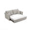 Canapé-lit modulaire en chenille gris avec rangement et 2 coussins décoratifs