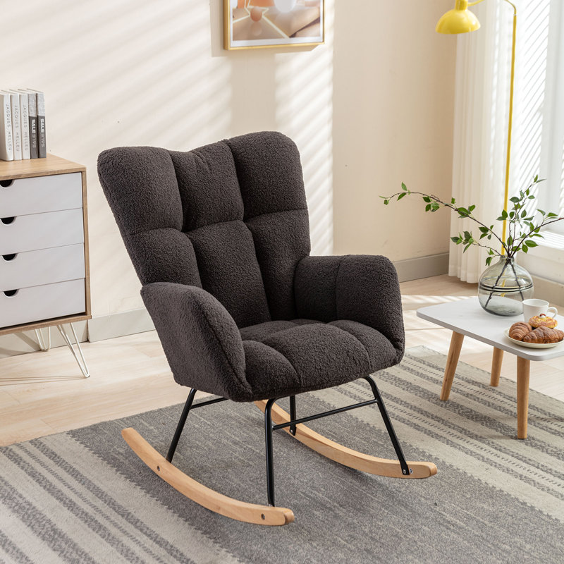 Fauteuil à bascule Teddy, Gris foncé