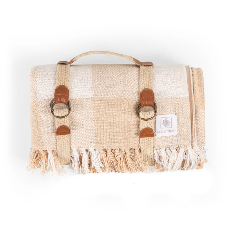 Couverture de pique-nique d'extérieur avec harnais Montecito, Beige