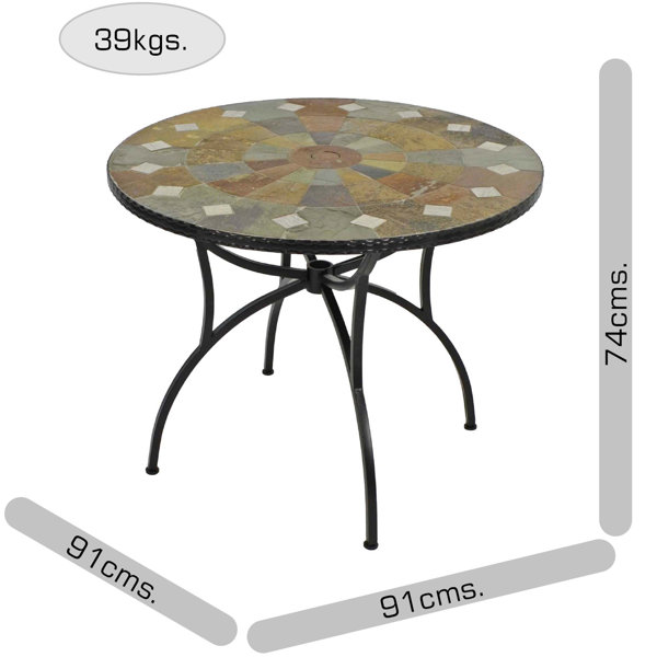 Rosalind Wheeler Granada Garden Stone Mosaic Patio Table Reviews