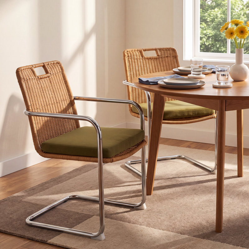 Liesbeth 19.5'' H Linen Upholstered Armchair, Olive/Natural