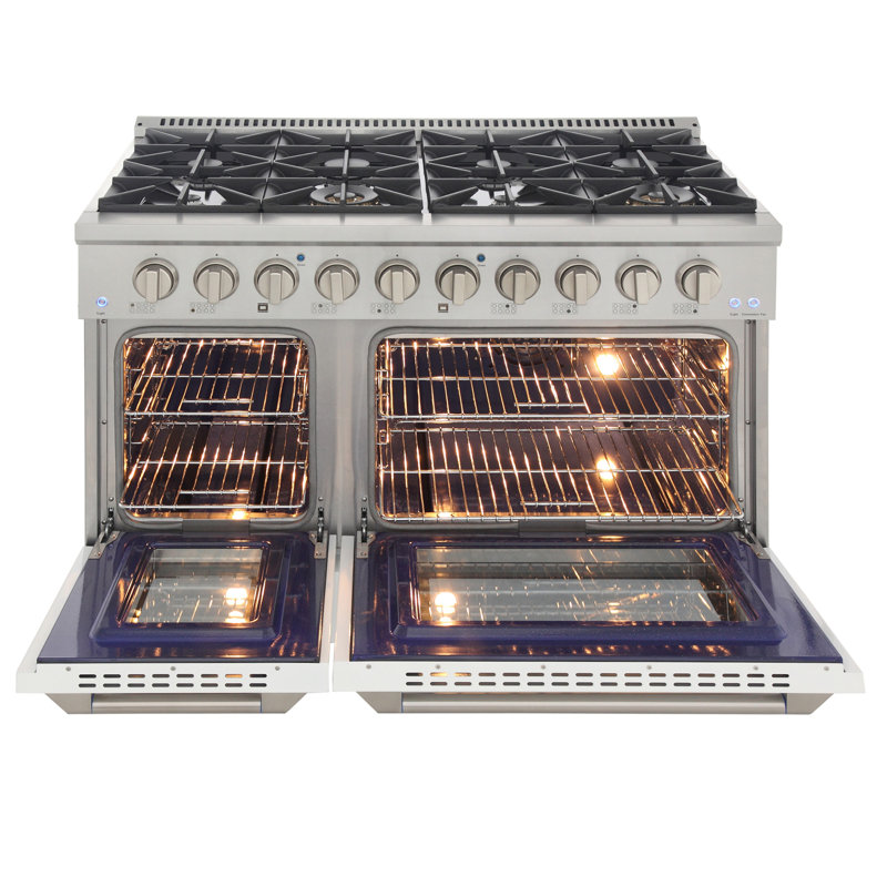 Kucht 48'' W Dual Fuel Range, White, Liquid Propane