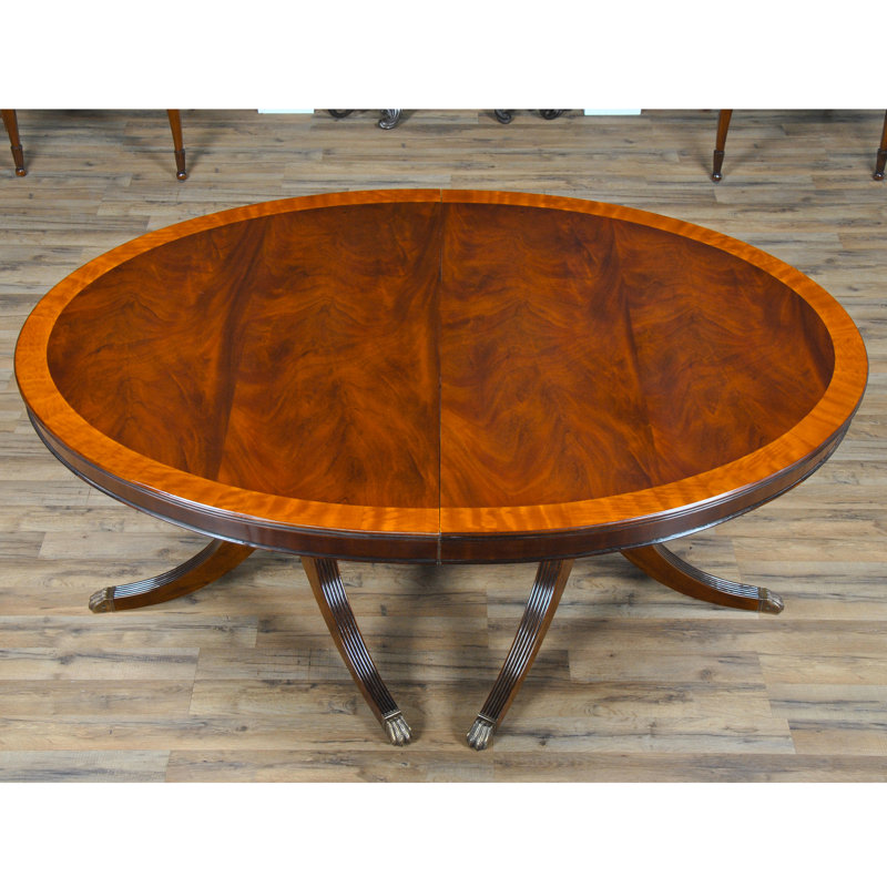 Mahogany Oval Solid Wood Dining Table