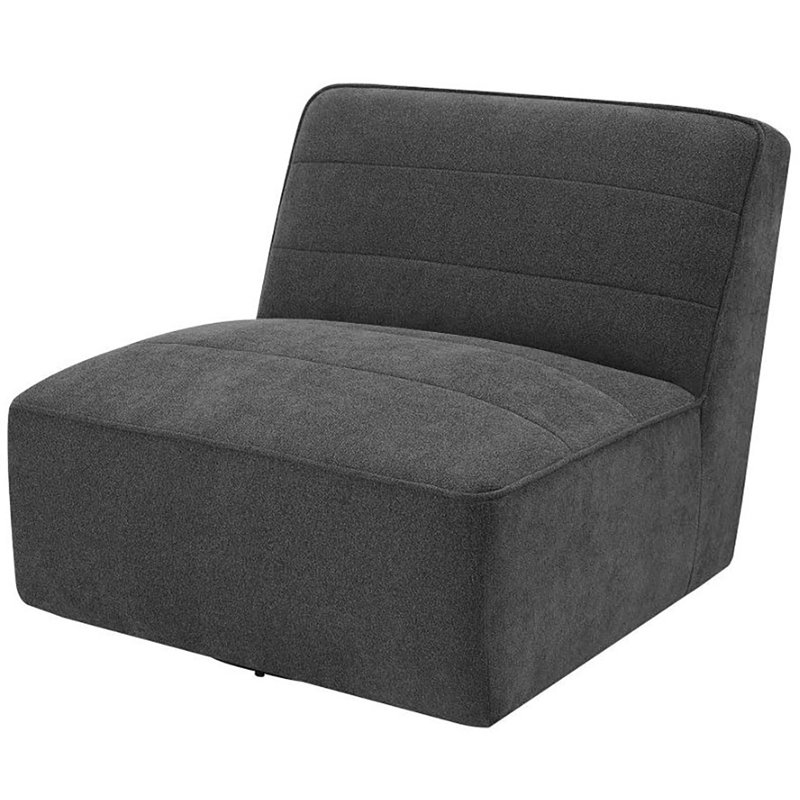 Chaise pivotante rembourrée sans accoudoirs , Polyester gris anthracite foncé