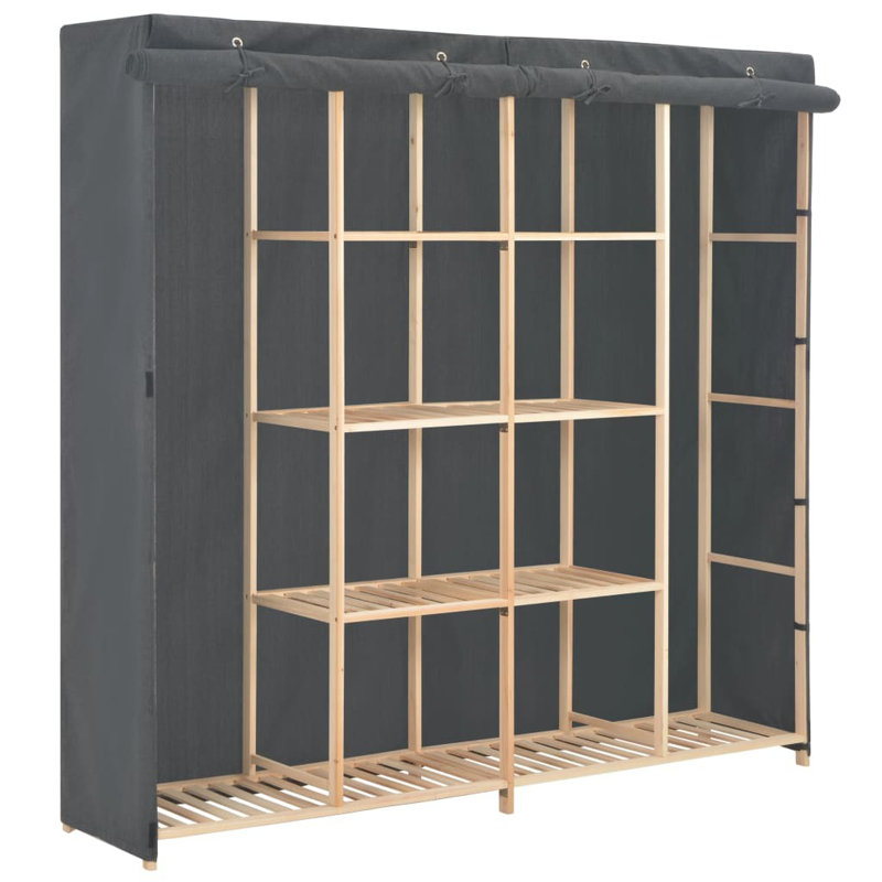 2 Door Wardrobe, Grey