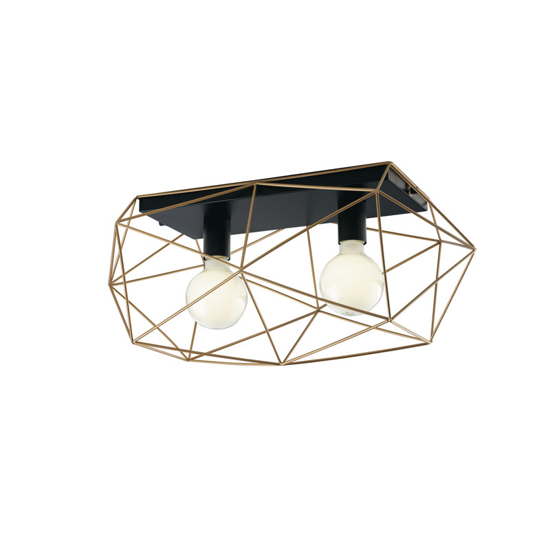 Hedy Flush Mount, Black, Gold