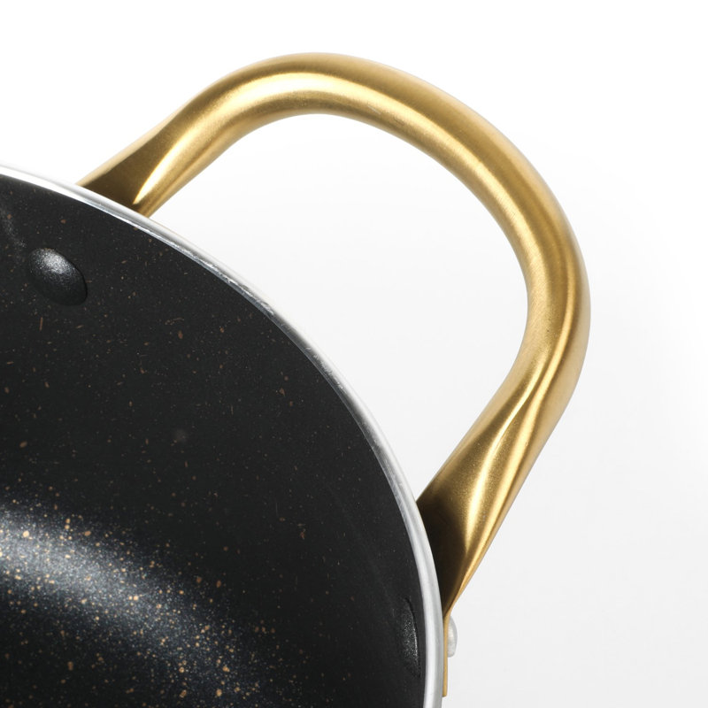 Black and Gold 12-Piece Nonstick Aluminum Cookware Set