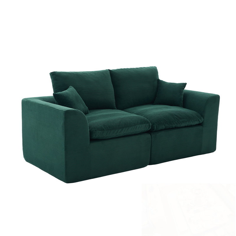 Canapé modulaire modulaire avec coussin moelleux, Émeraude