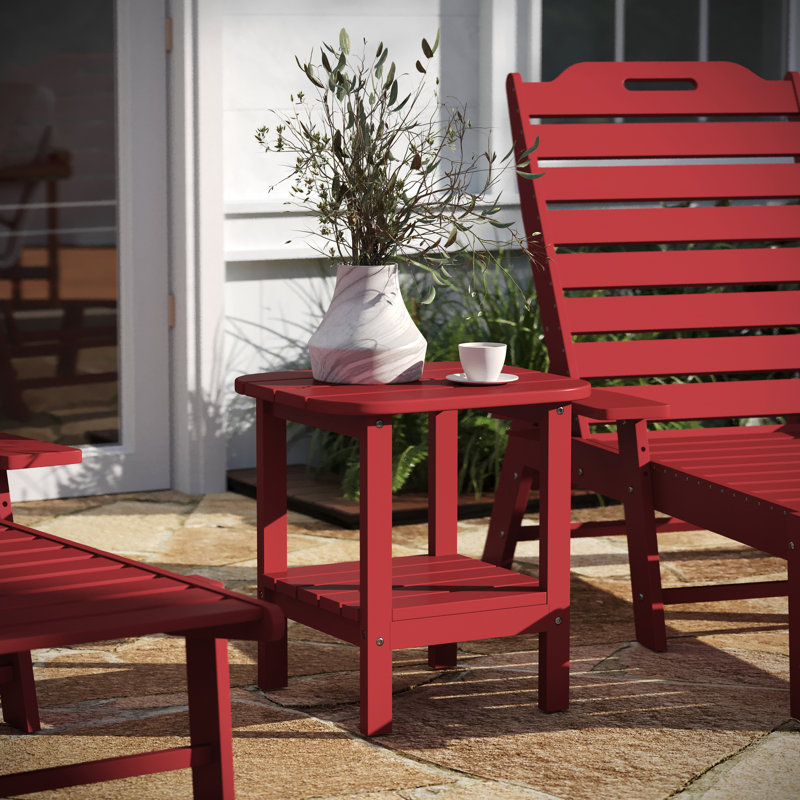 Collis Rectangular Outdoor Side Table , 17'' in. W 17'' in. D, Red