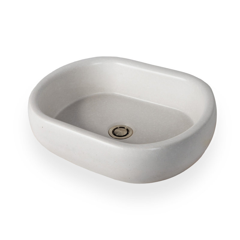 Newterra Handmade Oval Vessel Bathroom Sink, Sand