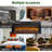 44" Recessed Electric Fireplace With Remote - Realistic Imitation Flame, LED Heater, Wall Mounted Design