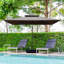 Parasol en porte-à-faux en aluminium au design moderne parfait pour les patios